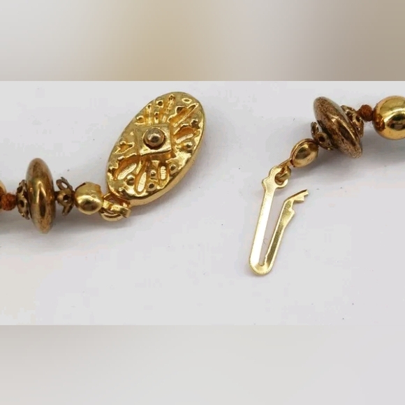 Wedding Cake Robin Egg Blue Glass Beaded Gold Tone Vtg 28" GORGEOUS Necklace - Picture 6 of 15